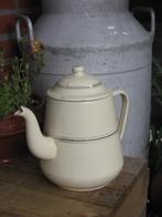 Emaille Koffiepot Creme Kleurig / Gouden Biesjes, Ophalen