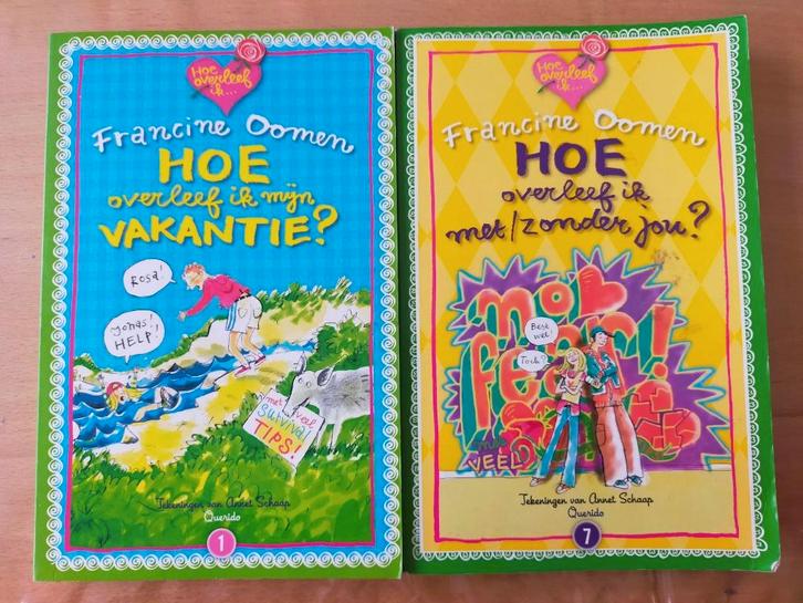 2 BOEKEN hoe overleef ik Francine Oomen, Boeken, Kinderboeken | Jeugd | onder 10 jaar, Zo goed als nieuw, Fictie algemeen, Ophalen of Verzenden