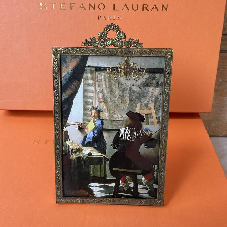 Antiek Frans Fotolijstje met Strik, ca. 1900, Antiek en Kunst, Curiosa en Brocante, Verzenden