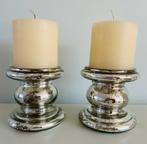 2 stuks Riviera Maison kandelaars met stompkaarsen, Ophalen of Verzenden, Zo goed als nieuw, Overige materialen, Minder dan 25 cm
