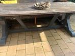 Kloostertafel en tuinbank steigerhout, Tuin en Terras, Gebruikt, Rechthoekig, Hout, Ophalen