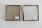 2 oude vierkanten, zilverkleurige fotolijstjes nr 11 en 12, Ophalen of Verzenden