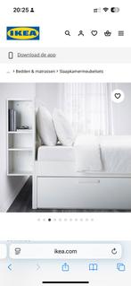 Verborgen boekenkast voor BRIMNES bed – let op zonder hoofd, Huis en Inrichting, Ophalen, Gebruikt, Wit, Tweepersoons