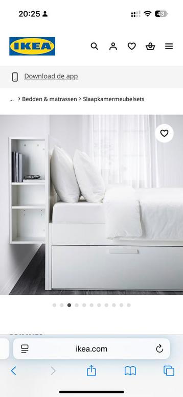 Verborgen boekenkast voor BRIMNES bed – slimme opbergruimte!