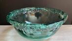 Prachtige Handgeblazen Groene Schaal, Gebruikt, Ophalen of Verzenden, Overige stijlen, Glas