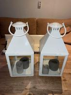 Set van 2 witte lantaarns, Ophalen, Wit, Zo goed als nieuw, Metaal