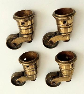 Antiek Messing Zwenkwielen  Castors Casters Tafel Stoel  beschikbaar voor biedingen