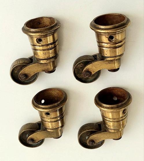 Antiek Messing Zwenkwielen  Castors Casters Tafel Stoel , Antiek en Kunst, Antiek | Meubels | Tafels, Verzenden