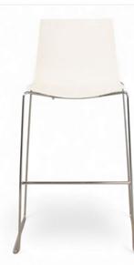 2x Arper Catifa 46 barkruk wit-chrome slede, Ophalen, Kunststof, Gebruikt, 60 tot 90 cm