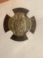 5 cent 1825B MS63 NGC, Zilver, Ophalen of Verzenden, Koning Willem I, Losse munt