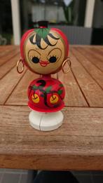 Vintage houten stijl Kokeshi doll bobble head, Ophalen of Verzenden