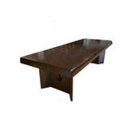 Massief Mahonie vergader/eetkamertafel, 12 cm dik nu €2500!, Ophalen, Nieuw in verpakking, Tafel