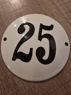 Prachtig rond Zwaar & Bol antiek huisnummerbord nr 25 €29, Antiek en Kunst, Antiek | Emaille, Ophalen of Verzenden