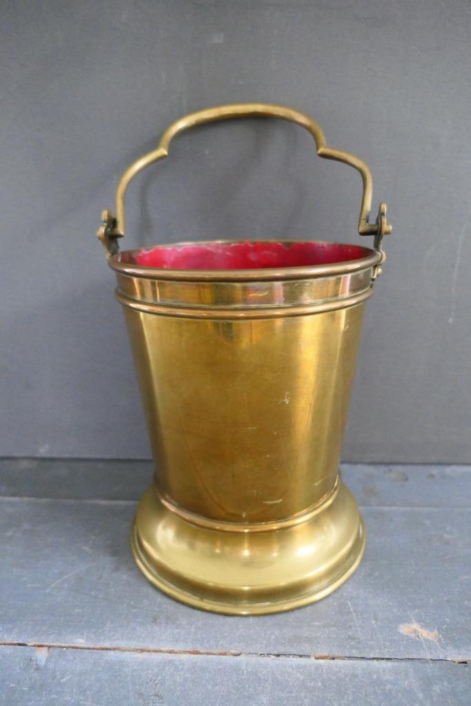 Antieke koperen wijwater emmer Bressers-Blanchaert Gent, Antiek en Kunst, Curiosa en Brocante, Ophalen of Verzenden