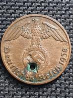Nazi Duitsland derde rijk  munt 1 pfennig 1938, Ophalen of Verzenden, Duitsland, Losse munt