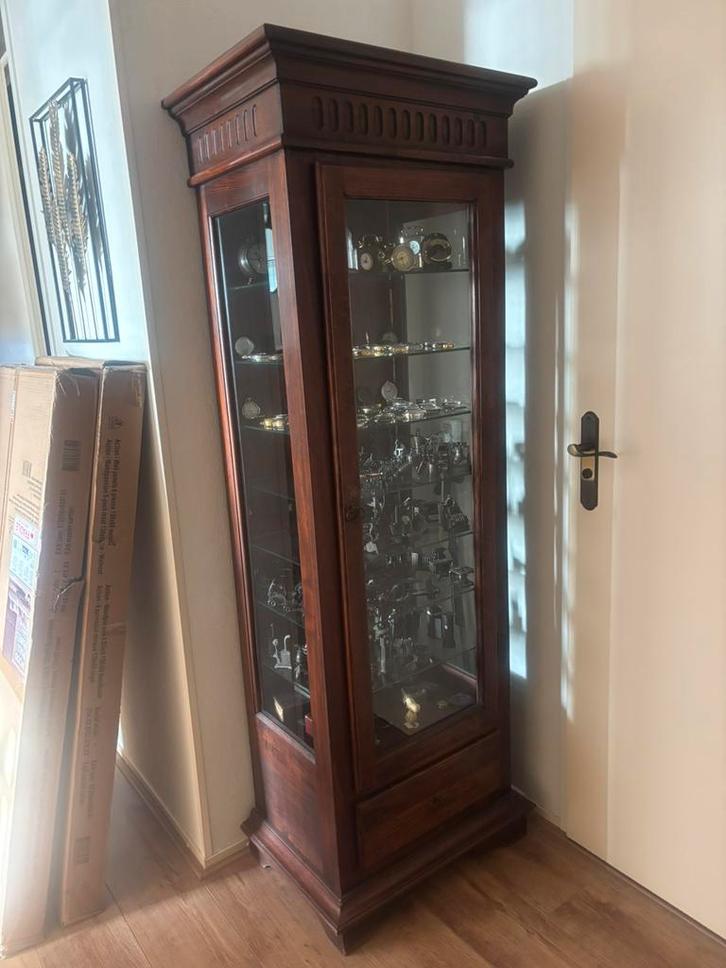 Antieke vitrinekast met glazen deur, Antiek en Kunst, Antiek | Meubels | Kasten, Ophalen