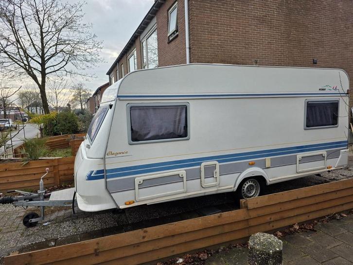Hobby Elegance Caravan - met zgan opblaasbare voortent., Caravans en Kamperen, Caravans, Particulier, tot en met 4, 1000 - 1250 kg