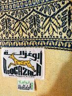 Klassieke blauwe grand foulard met franjes 210/91, Huis en Inrichting, Woonaccessoires | Plaids en Woondekens, Gebruikt, Etten-Leur