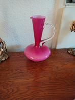 Vintage Roze Glazen Vaas - 28cm Hoog, Ophalen of Verzenden