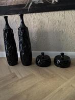 Zwarte vazen set, Ophalen, 50 tot 75 cm, Zwart, Aardewerk of Porselein