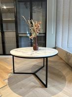 Showroommodel salontafel – rond met marmerlook blad, Ophalen, 50 tot 100 cm, 50 tot 100 cm, Zo goed als nieuw
