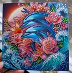 Gemaakte Dolfijnen kaart, Daimend painting., Ophalen of Verzenden