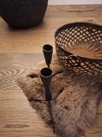 Decoratieve ijzeren mand met kaarsenstandaard, Antiek en Kunst, Ophalen of Verzenden
