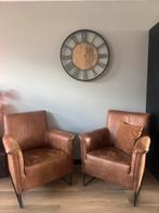 Rundlederen cognac fauteuil 2 stuks zgan, Huis en Inrichting, Fauteuils, Ophalen, Zo goed als nieuw, 75 tot 100 cm, Industrieel