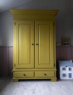 Grenen brocante (kleding)kast, Huis en Inrichting, Ophalen, Gebruikt, 100 tot 150 cm, Met deur(en)