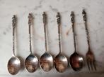 Vijf verzilverde apostel lepeltjes, Antiek en Kunst, Antiek | Bestek, Ophalen of Verzenden