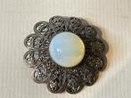 Vintage broche met maansteen, Ophalen, Overige materialen, Broche, Met edelsteen