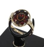 Granaat vintage 14k gouden dames rozet ring entourage, Sieraden, Tassen en Uiterlijk, Antieke sieraden, Ophalen of Verzenden, Goud