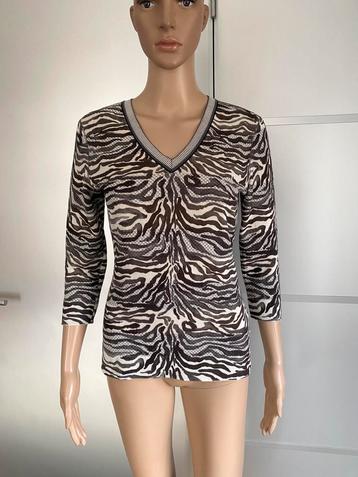 J548 Marc Cain 36=S fijn-gebreide trui top MarcCain zwart beschikbaar voor biedingen