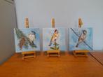 Partij 6 - vogelschilderijen 3 x - puttertje mus etc  vogels, Ophalen of Verzenden