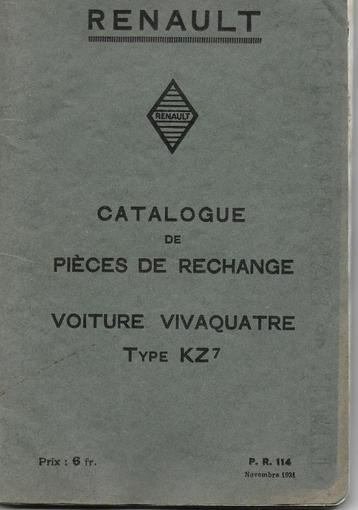 Renault Vivaquatre type KZ 7 Pieces rechange beschikbaar voor biedingen