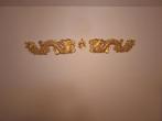 2 decoratieve goudkleurige draken voor aan de muur, Ophalen of Verzenden