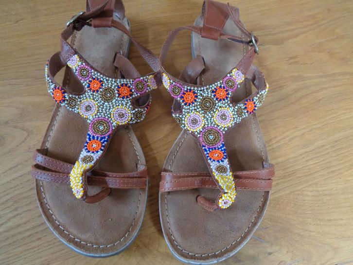 MANFIELD leren sandalen:mt 38, Kleding | Dames, Schoenen, Nieuw, Sandalen of Muiltjes, Overige kleuren, Ophalen of Verzenden