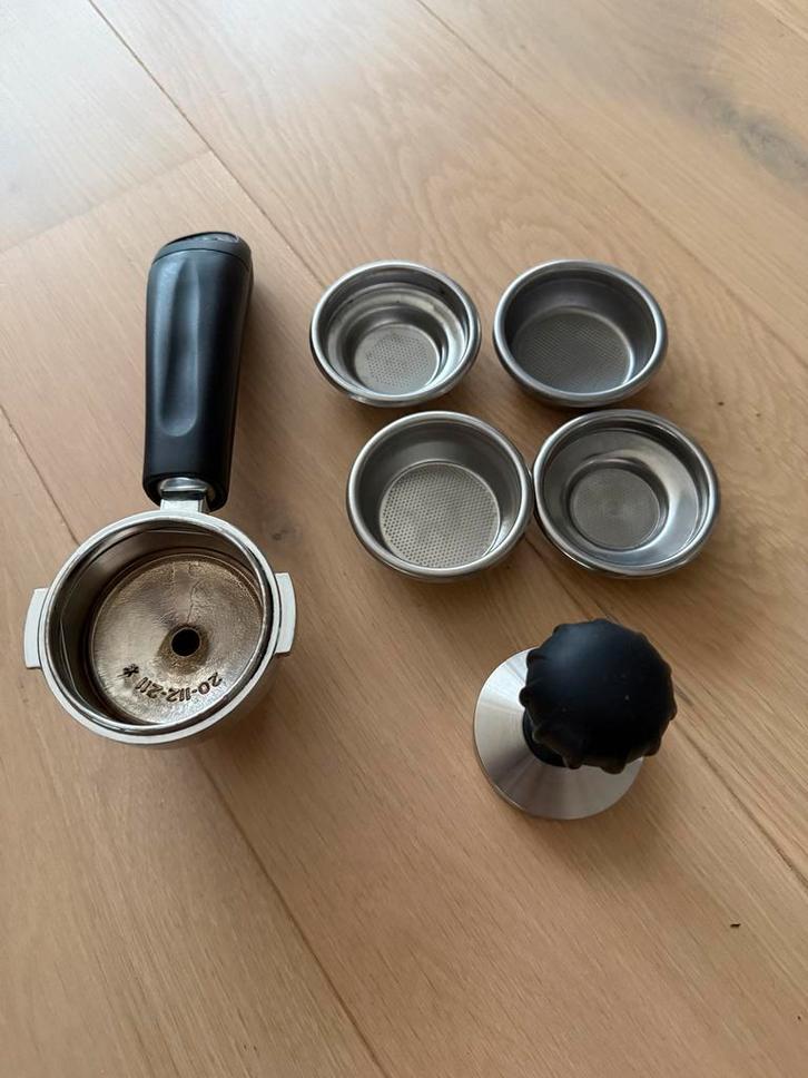 Rancilio Portafilter 58mm + Tamper, Witgoed en Apparatuur, Koffiezetapparaten, Gebruikt, Gemalen koffie, Espresso apparaat, 1 kopje