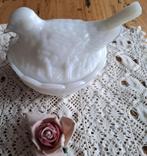 Vintage wit opaline duif op nest, bonbonschaaltje, Antiek en Kunst, Ophalen of Verzenden