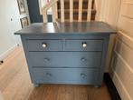 Moderne blauwegrijze commode, Huis en Inrichting, Kasten | Ladekasten, Ophalen, Gebruikt, 100 tot 150 cm, 3 of 4 laden