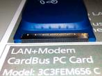 3Com 3C3FEM656 C PCMCIA netwerkkaart LAN 56K Xjack PC Card, Ophalen of Verzenden, 3Com