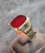 NU AFGEPRIJSD💥 Gouden zegelring 14k met Carneool rood steen, Heer, Ophalen of Verzenden, Zo goed als nieuw, Nvt