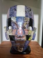 Vintage Azteekse/Maya Masker met Halfedelstenen, Antiek en Kunst, Kunst | Beelden en Houtsnijwerken, Ophalen of Verzenden