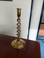 Koperen Kandelaar met Gedraaide Schacht, Huis en Inrichting, Ophalen, Zo goed als nieuw, Bruin, Brons of Koper