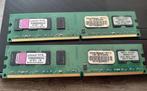Kingston 2x 2gb = 4gb ram geheugen DDR2, Computers en Software, RAM geheugen, Gebruikt, Ophalen of Verzenden, DDR2, Desktop