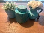 Turquoise decoratie set, Gebruikt, Binnen, Ophalen of Verzenden, Overige vormen