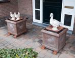 Tuindecoratie terracotta bloembakken en stenen beelden, Tuin en Terras, Ophalen of Verzenden, Gebruikt, Overige materialen, Overige typen