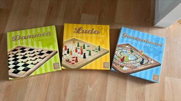 3 spellen op mooi houten (dik) plaat beschikbaar voor biedingen