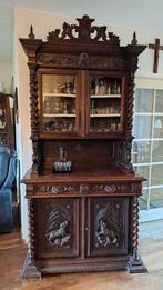 Franse Jachtkast met vitrinegedeelte, Antiek en Kunst, Ophalen of Verzenden