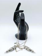 Zilveren jasseronketting met breipendoppen, Niekerk., Verzenden, Zilver, Ketting